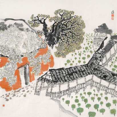 张修竹 山水系列二 镜心